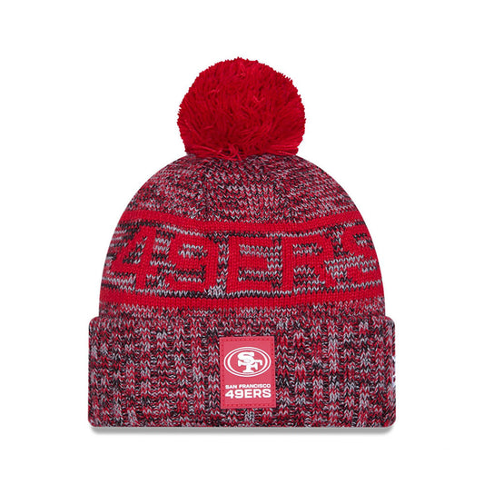 San Francisco 49ERS New Era 2025 Sideline Cold Weather Cuffed Knit Hat with Pom