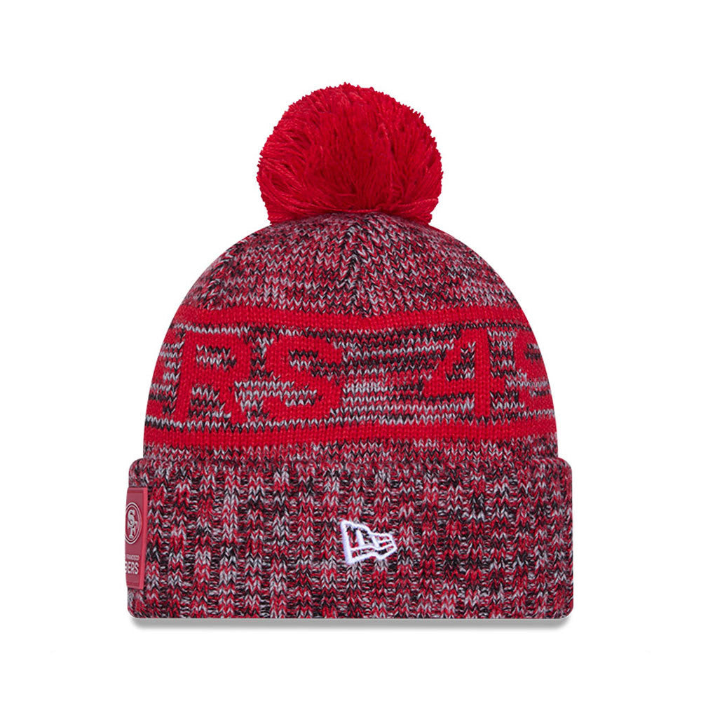 San Francisco 49ERS New Era 2025 Sideline Cold Weather Cuffed Knit Hat with Pom