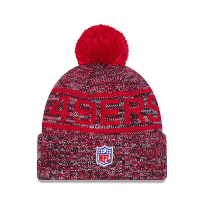 San Francisco 49ERS New Era 2025 Sideline Cold Weather Cuffed Knit Hat with Pom