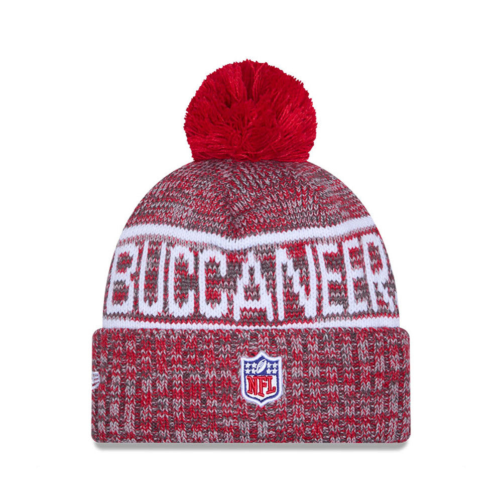 Tampa Bay Buccaneers New Era 2025 Sideline Cold Weather Cuffed Knit Hat with Pom