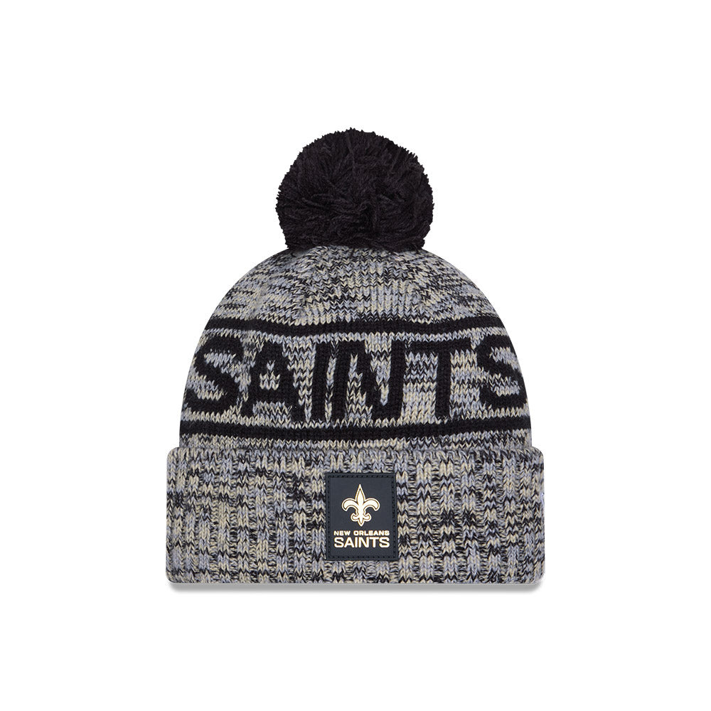 New Orleans Saints New Era 2025 Sideline Cold Weather Cuffed Knit Hat with Pom