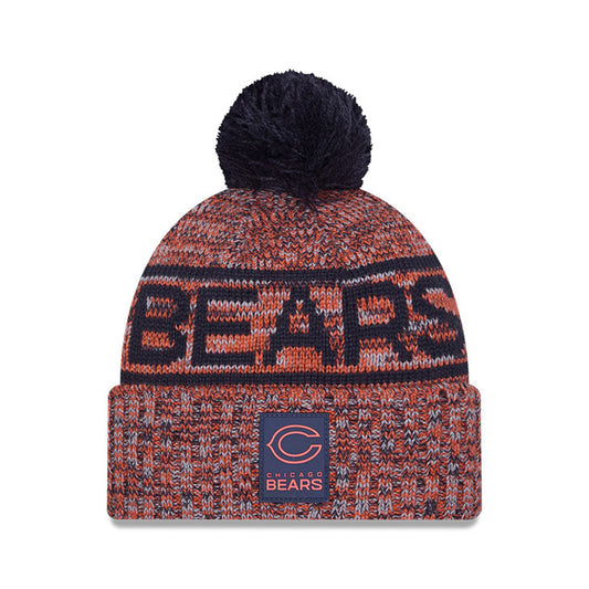 Chicago Bears New Era 2025 Sideline Cold Weather Cuffed Knit Hat with Pom