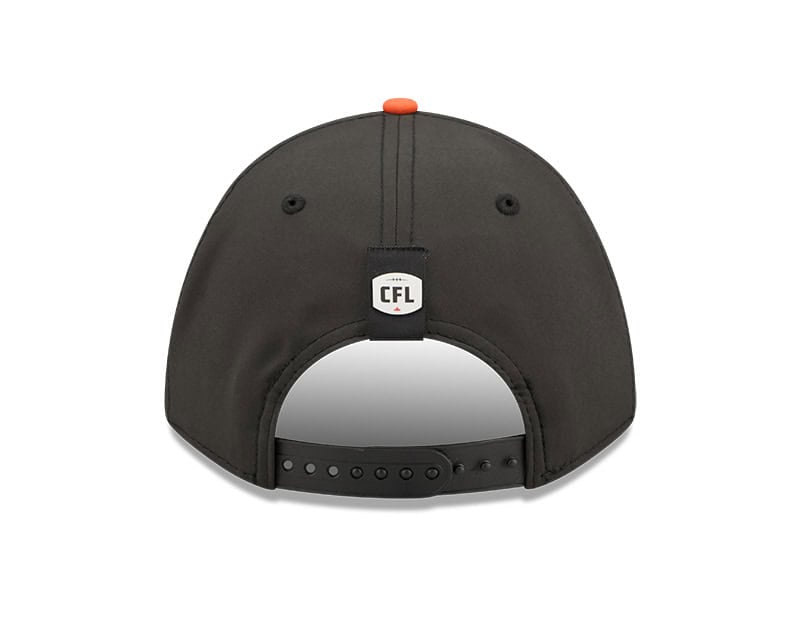 British Columbia Lions CFL 2026 New Era On-Field Side Line 9FORTY M-Crown A- Frame Adjustable Hat - 2 Tone Black/Orange