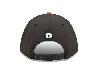 British Columbia Lions CFL 2026 New Era On-Field Side Line 9FORTY M-Crown A- Frame Adjustable Hat - 2 Tone Black/Orange