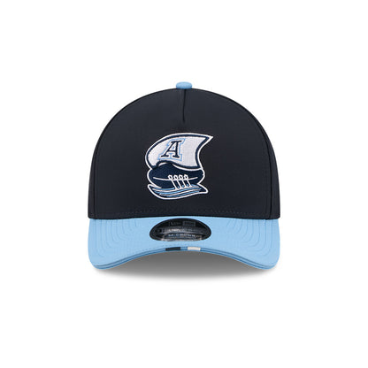 Toronto Argonauts CFL 2026 New Era On-Field Side Line 9FORTY M-Crown A- Frame Adjustable Hat - 2 Tone Black/Sky Blue