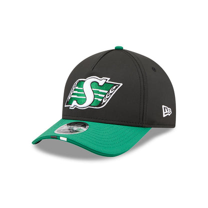 Saskatchewan Roughriders CFL 2026 New Era On-Field Side Line 9FORTY M-Crown A- Frame Adjustable Hat - 2 Tone Black/Green