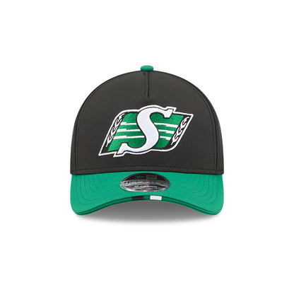 Saskatchewan Roughriders CFL 2026 New Era On-Field Side Line 9FORTY M-Crown A- Frame Adjustable Hat - 2 Tone Black/Green