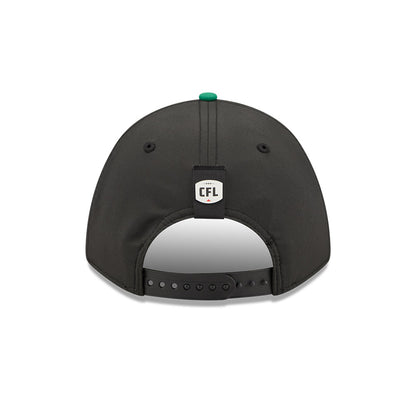 Saskatchewan Roughriders CFL 2026 New Era On-Field Side Line 9FORTY M-Crown A- Frame Adjustable Hat - 2 Tone Black/Green