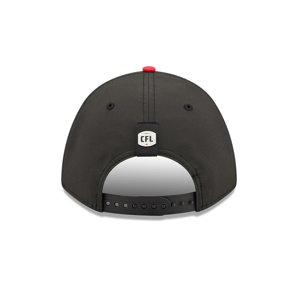 Ottawa RedBlacks CFL 2026 New Era On-Field Side Line 9FORTY M-Crown A- Frame Adjustable Hat - 2 Tone Black/Red