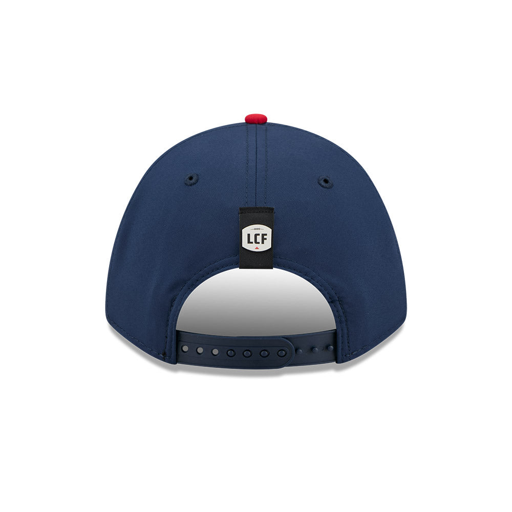 Montreal Alouettes CFL 2026 New Era On-Field Side Line 9FORTY M-Crown A- Frame Adjustable Hat - 2 Tone Navy/Red