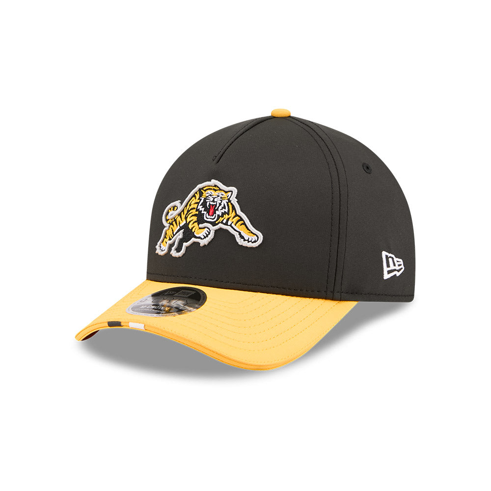 Hamilton Tigercats CFL 2026 New Era On-Field Side Line 9FORTY M-Crown A- Frame Adjustable Hat - 2 Tone Black/Yellow
