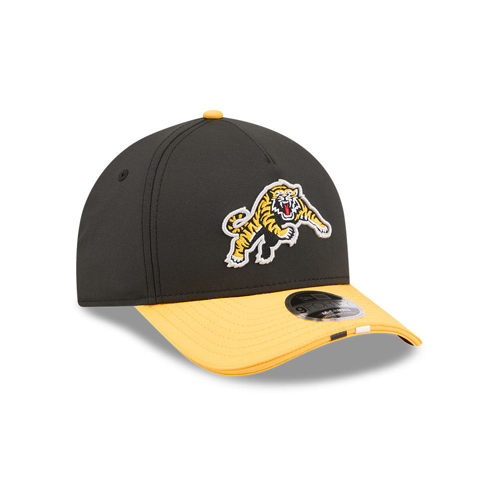 Hamilton Tigercats CFL 2026 New Era On-Field Side Line 9FORTY M-Crown A- Frame Adjustable Hat - 2 Tone Black/Yellow