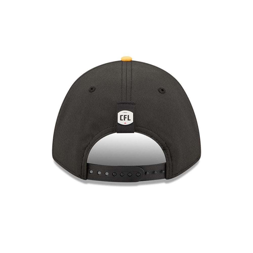 Hamilton Tigercats CFL 2026 New Era On-Field Side Line 9FORTY M-Crown A- Frame Adjustable Hat - 2 Tone Black/Yellow