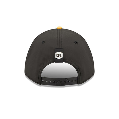 Hamilton Tigercats CFL 2026 New Era On-Field Side Line 9FORTY M-Crown A- Frame Adjustable Hat - 2 Tone Black/Yellow