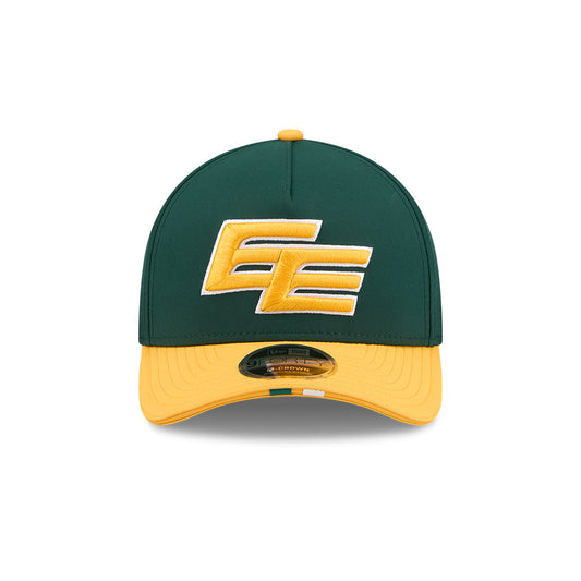 Edmonton Elks CFL 2026 New Era On-Field Side Line 9FORTY M-Crown A- Frame Adjustable Hat - 2 Tone Green/Yellow