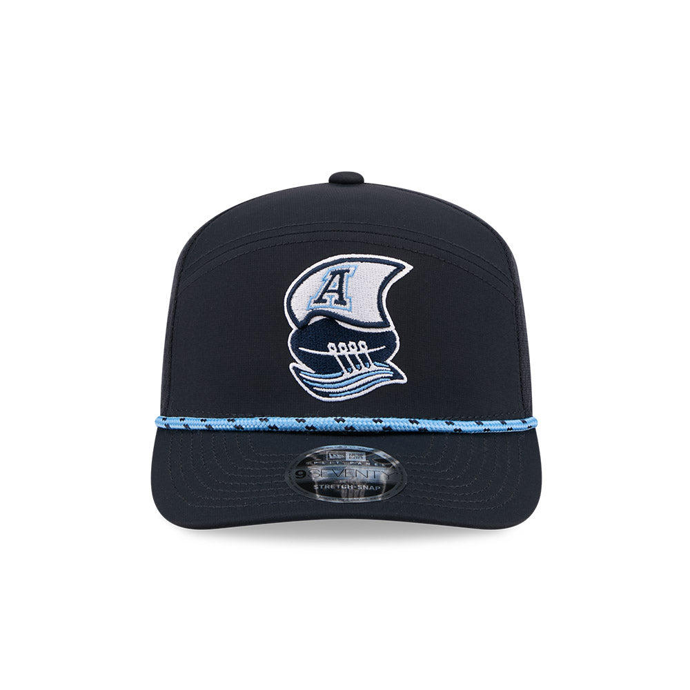 Toronto Argonauts CFL 2026 New Era On-Field Training Rope 9SEVENTY Stretch-Snap Hat - Black