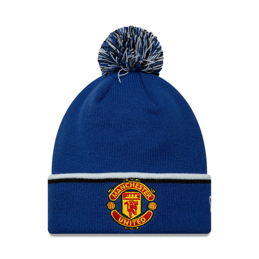 Manchester United Cuffed Pom Beanie - Blue