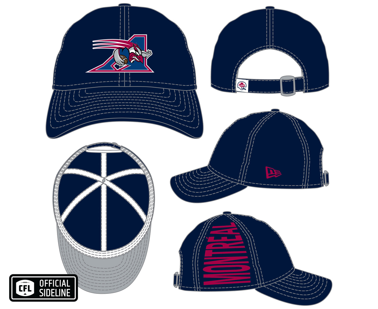 Montreal Alouettes CFL New Era 2026 Retro Turf Traditions 9Twenty Adjustable Hat - Navy