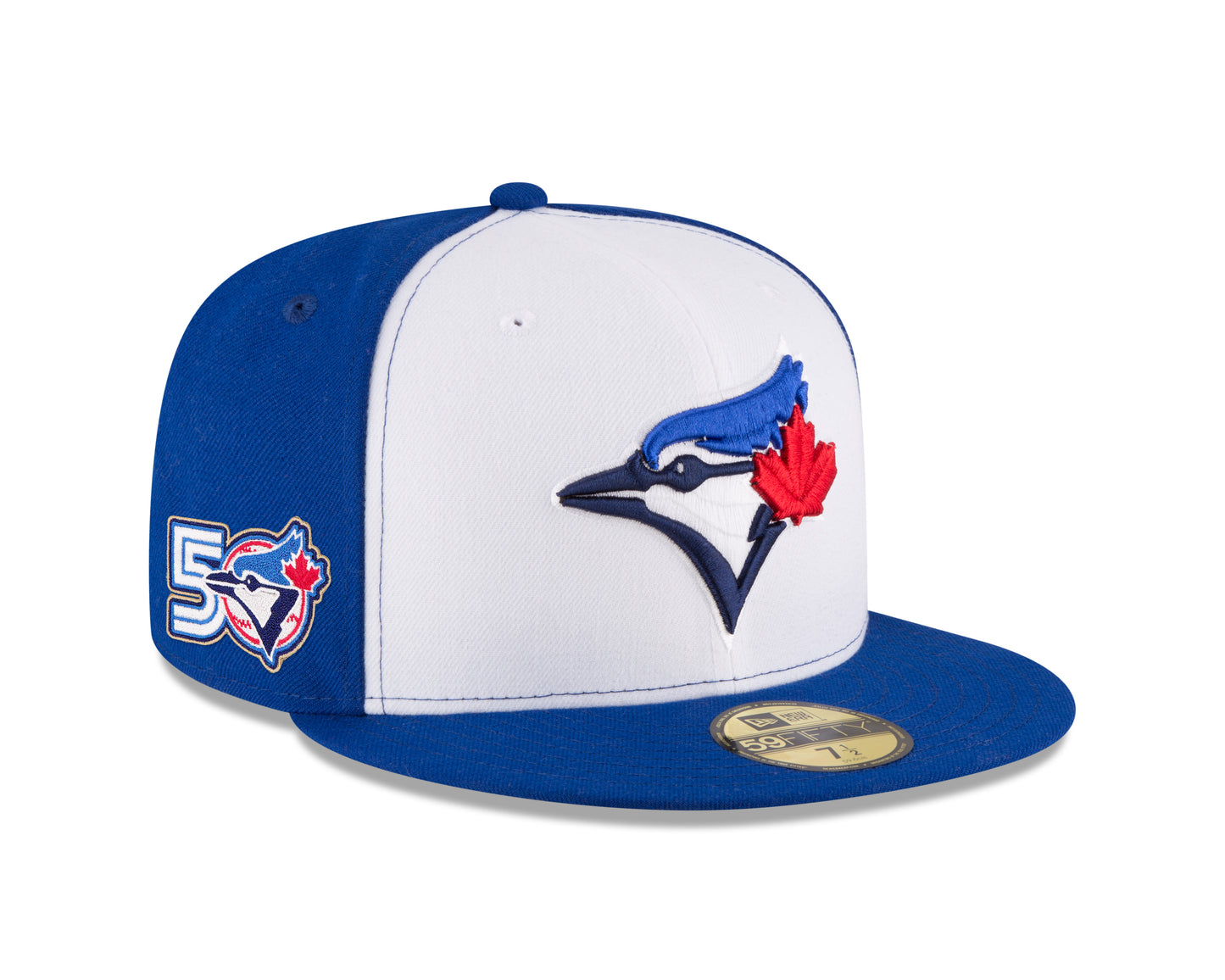 Toronto Blue Jays New Era White Front Alternate 3 - 50th Season Anniversary 59FIFTY Fitted Hat with Embroidered Patch