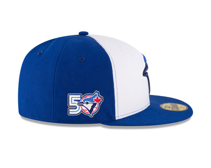 Toronto Blue Jays New Era White Front Alternate 3 - 50th Season Anniversary 59FIFTY Fitted Hat with Embroidered Patch