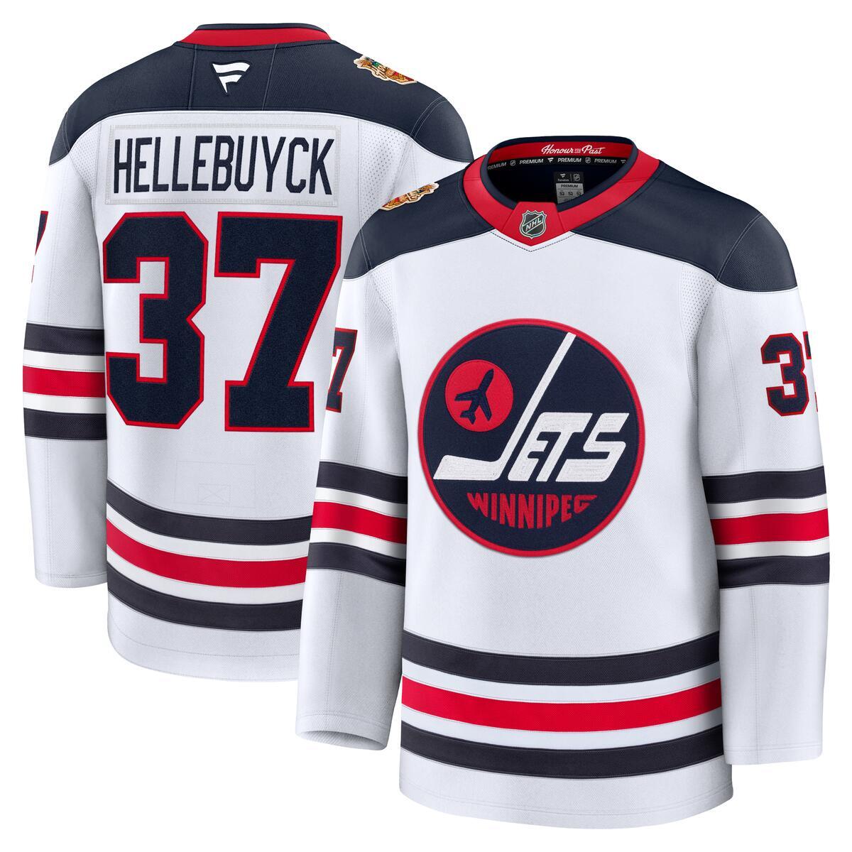 Winnipeg Jets Connor Hellebuyck #37 Fanatics 2026 NHL Heritage Classic Premium Player Jersey - White