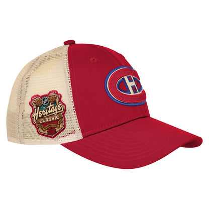 Youth Montreal Canadiens Fanatics A-Pro 2026 NHL Heritage Classic Trucker Adjustable Hat - Red