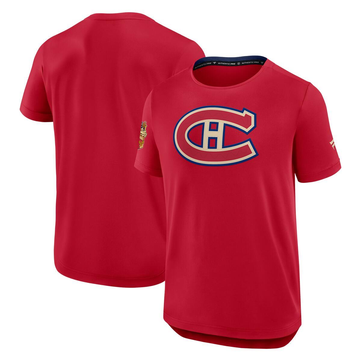 Montreal Canadiens Fanatics 2026 NHL Heritage Classic Authentic Pro Tech T-Shirt - Red