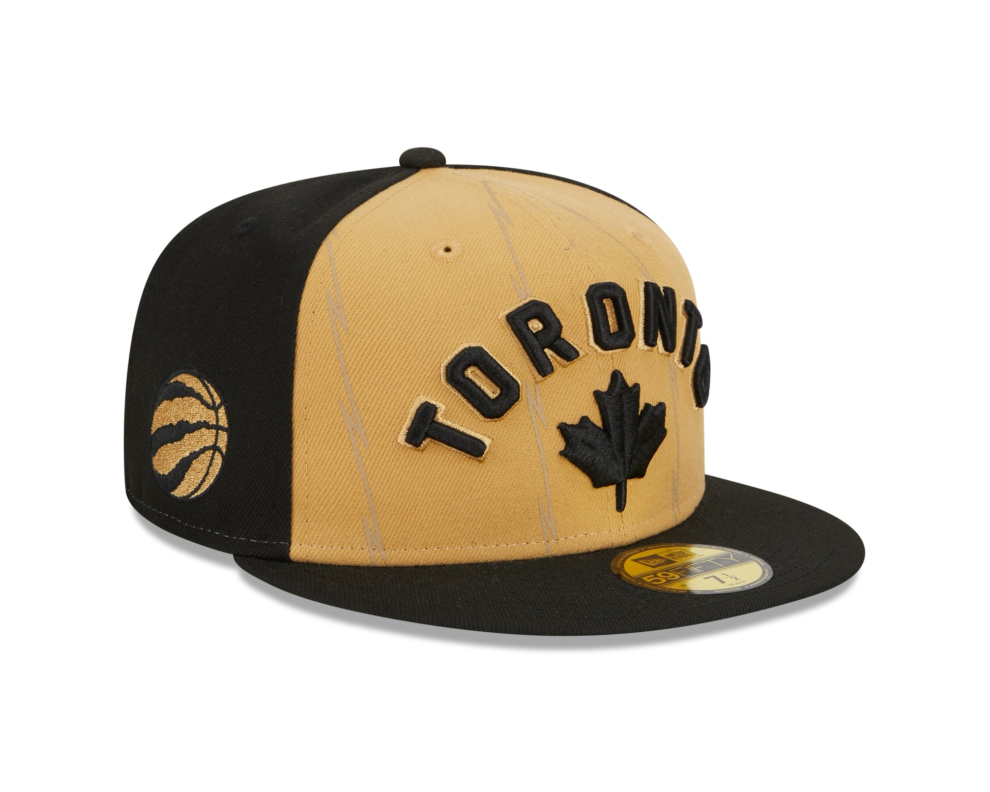 Toronto Raptors New Era City Edition 23/24 59FIFTY Fitted Hat - Tan/Black - Pro League Sports Collectibles Inc.