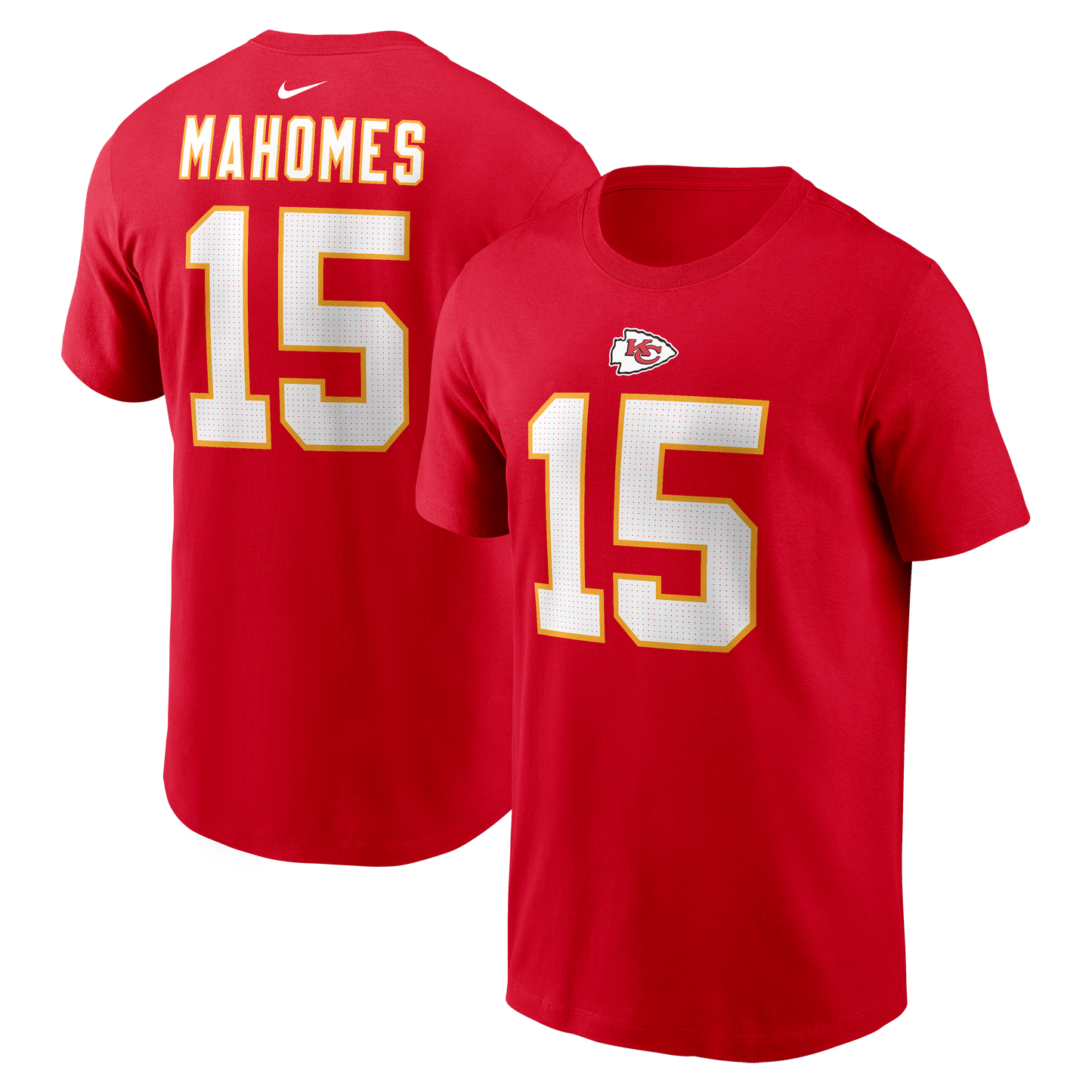 Patrick Mahomes #15 Kansas City Chiefs Nike - Name & Number Red T-Shirt - Pro League Sports Collectibles Inc.