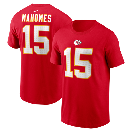 Patrick Mahomes #15 Kansas City Chiefs Nike - Name & Number Red T-Shirt - Pro League Sports Collectibles Inc.