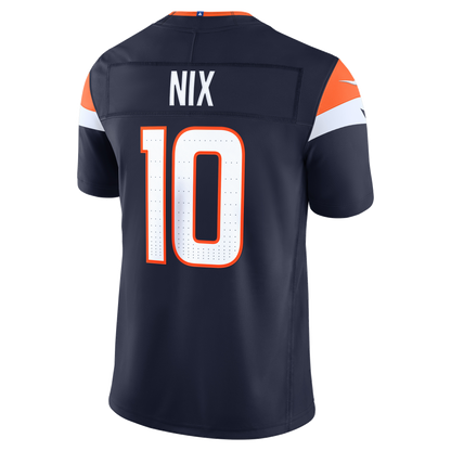 Bo Nix #10 Denver Broncos Nike Team Vapor F.U.S.E. Stitched Limited Jersey - Navy
