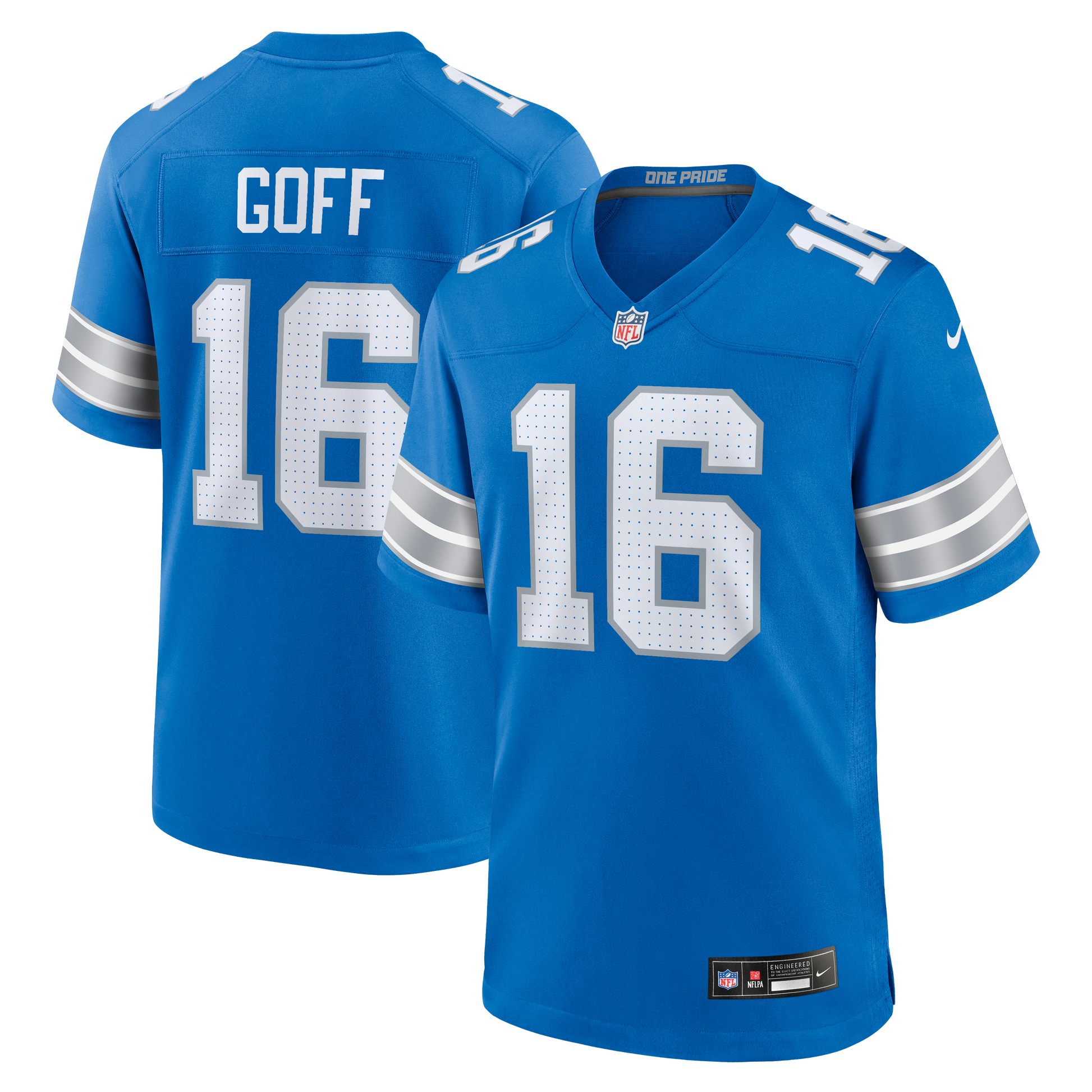 Jared Goff #16 Detroit Lions Nike Game Jersey - Blue - Pro League Sports Collectibles Inc.