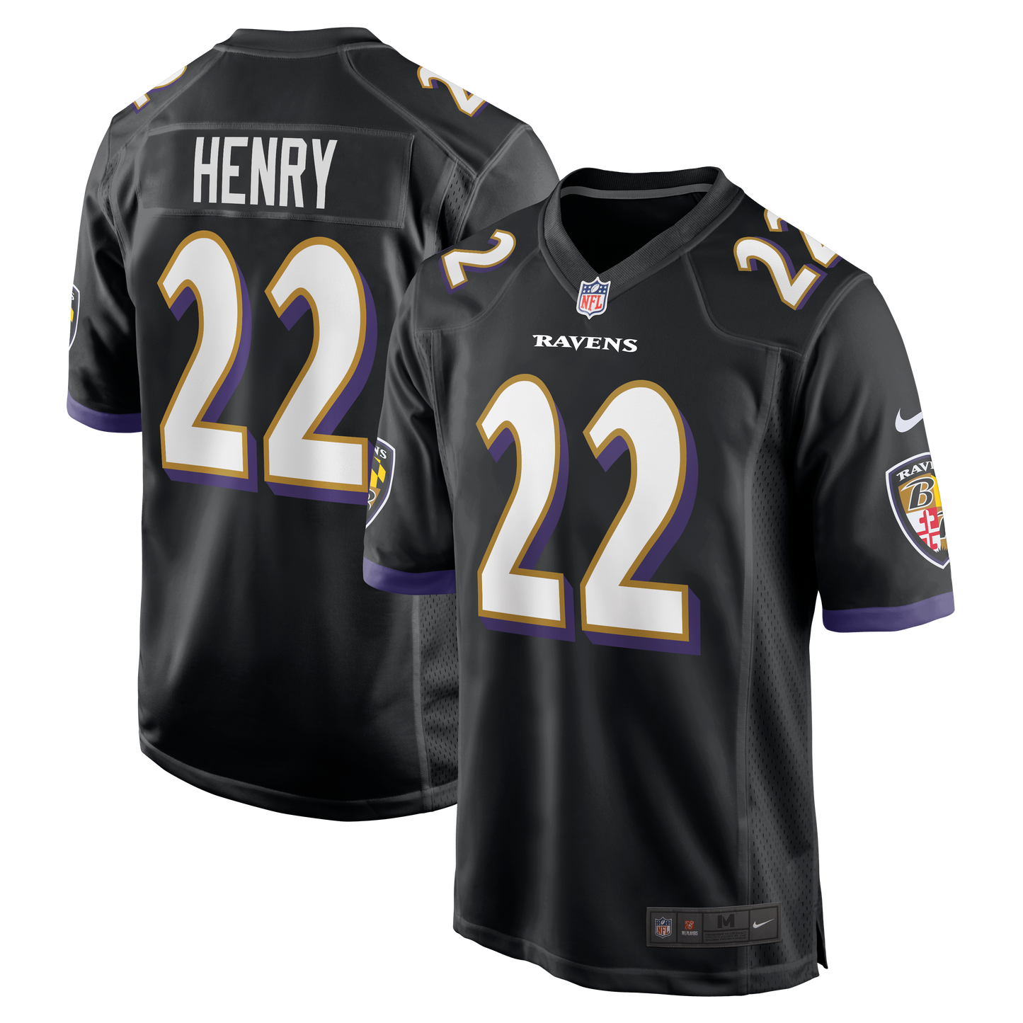 Derrick Henry #22 Baltimore Ravens Nike Game Jersey - Black