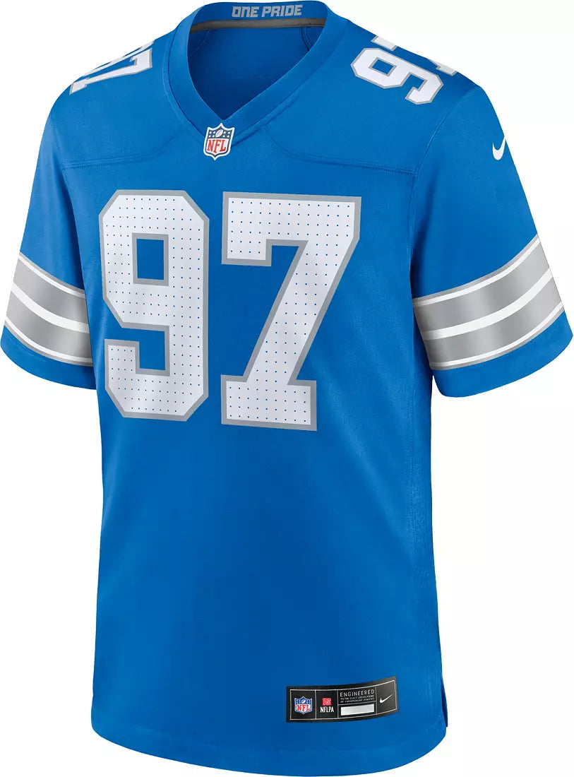 Aiden Hutchinson #97 Detroit Lions Nike Player Game Home Jersey - Blue