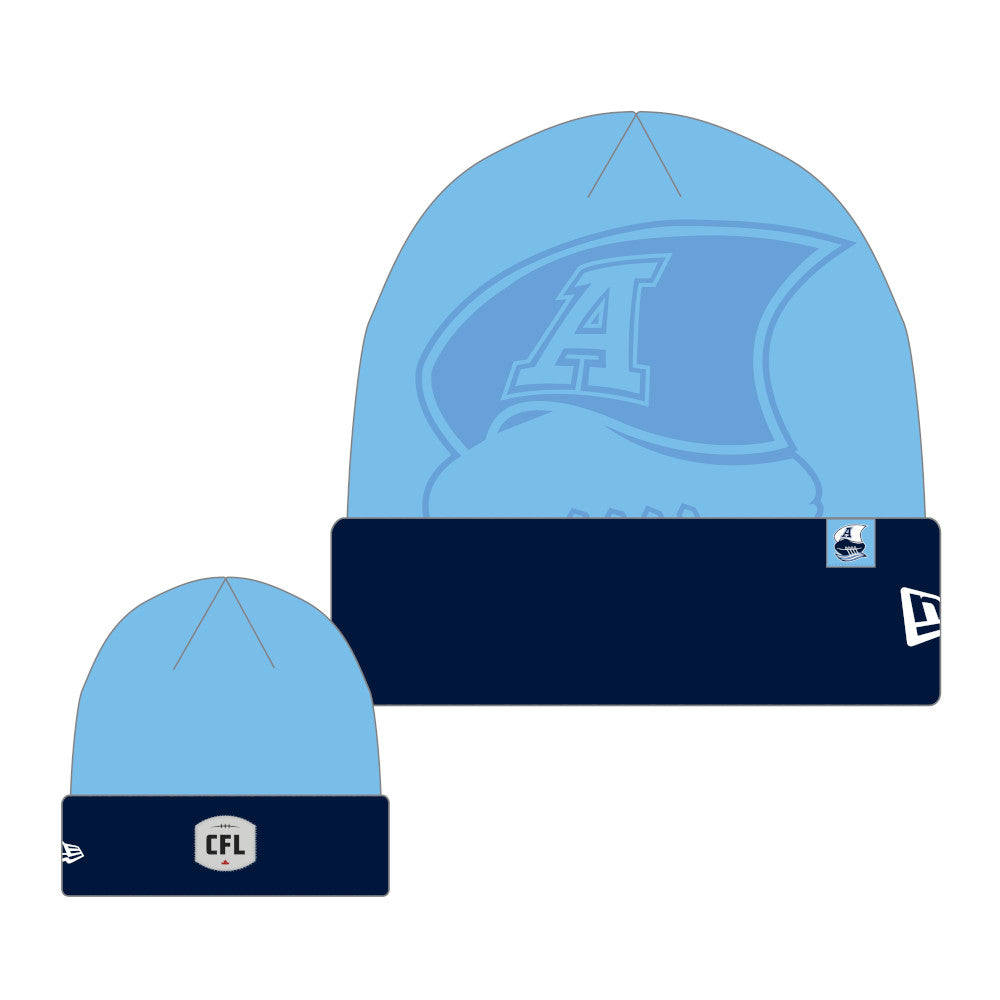 TORONTO ARGONAUTS CFL 2025 New Era Side Line Knit Beanie - Sky Navy