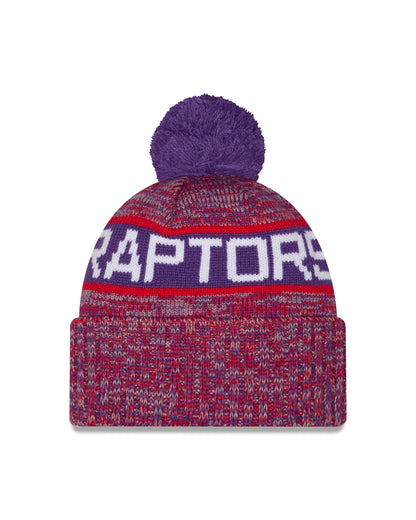 Youth Toronto Raptors New Era Tri Colour Cuffed Knit Hat with Pom