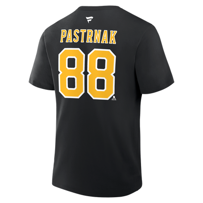 David Pastrnak #88 Boston Bruins Fanatics Authentic Stack Name and Number T-Shirt - Black