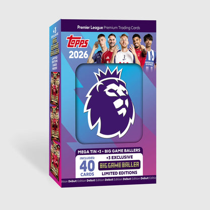 2026 TOPPS Premier League Premium Trading Cards Mega Tin # 1,2,3