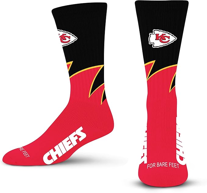 Kansas City Chiefs For Bare Feet Wave Socks - Red/Black