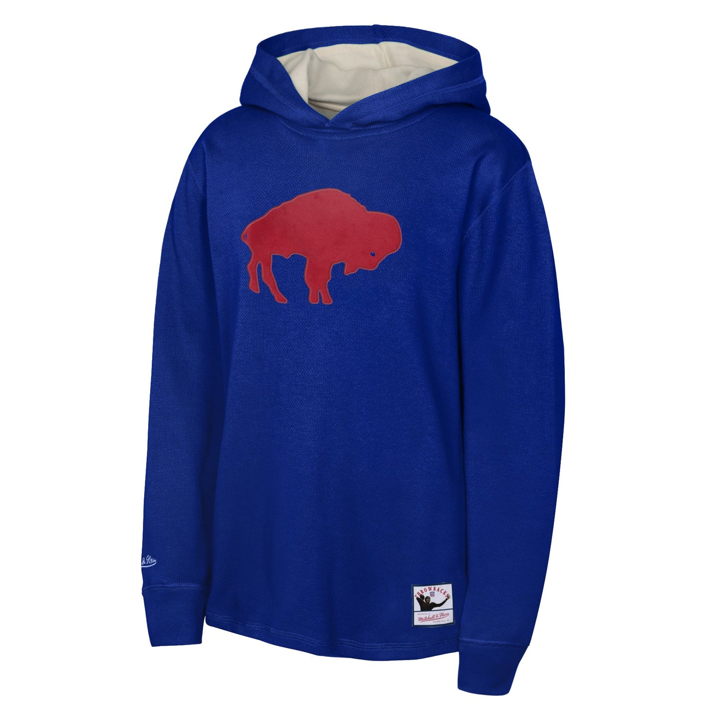 Youth Buffalo Bills Mitchell and Ness Long Sleeve Thermal Pullover Hoodie - Pro League Sports Collectibles Inc.