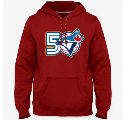 Toronto Blue Jays MLB Express Twill 50th Season Anniversary Logo Hoodie - Red