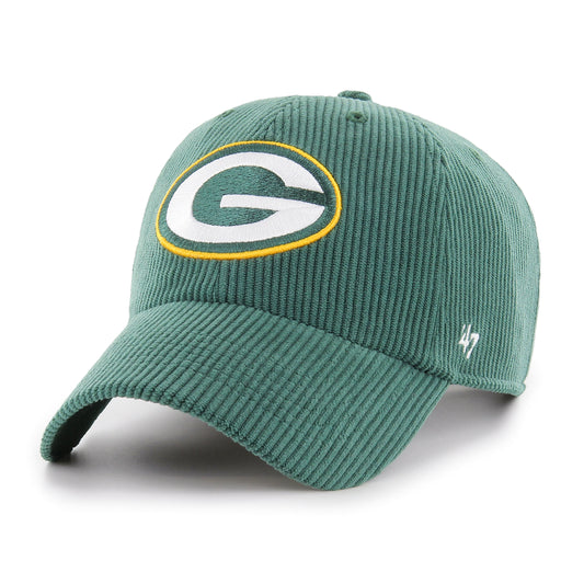 Green Bay Packers THICK CORD Clean Up '47 Brand Adjustable Hat - Green - Pro League Sports Collectibles Inc.