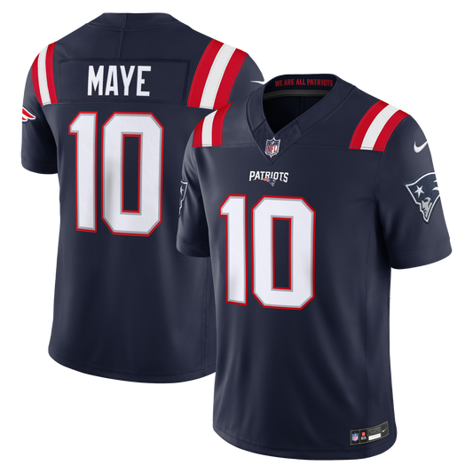 Drake Maye #10 New England Patriots Nike Team Vapor F.U.S.E. Stitched Limited Jersey - Navy