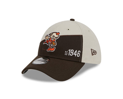 Cleveland Browns New Era 2023 Historic Sideline 39THIRTY Flex Hat - Cream/Brown - Pro League Sports Collectibles Inc.