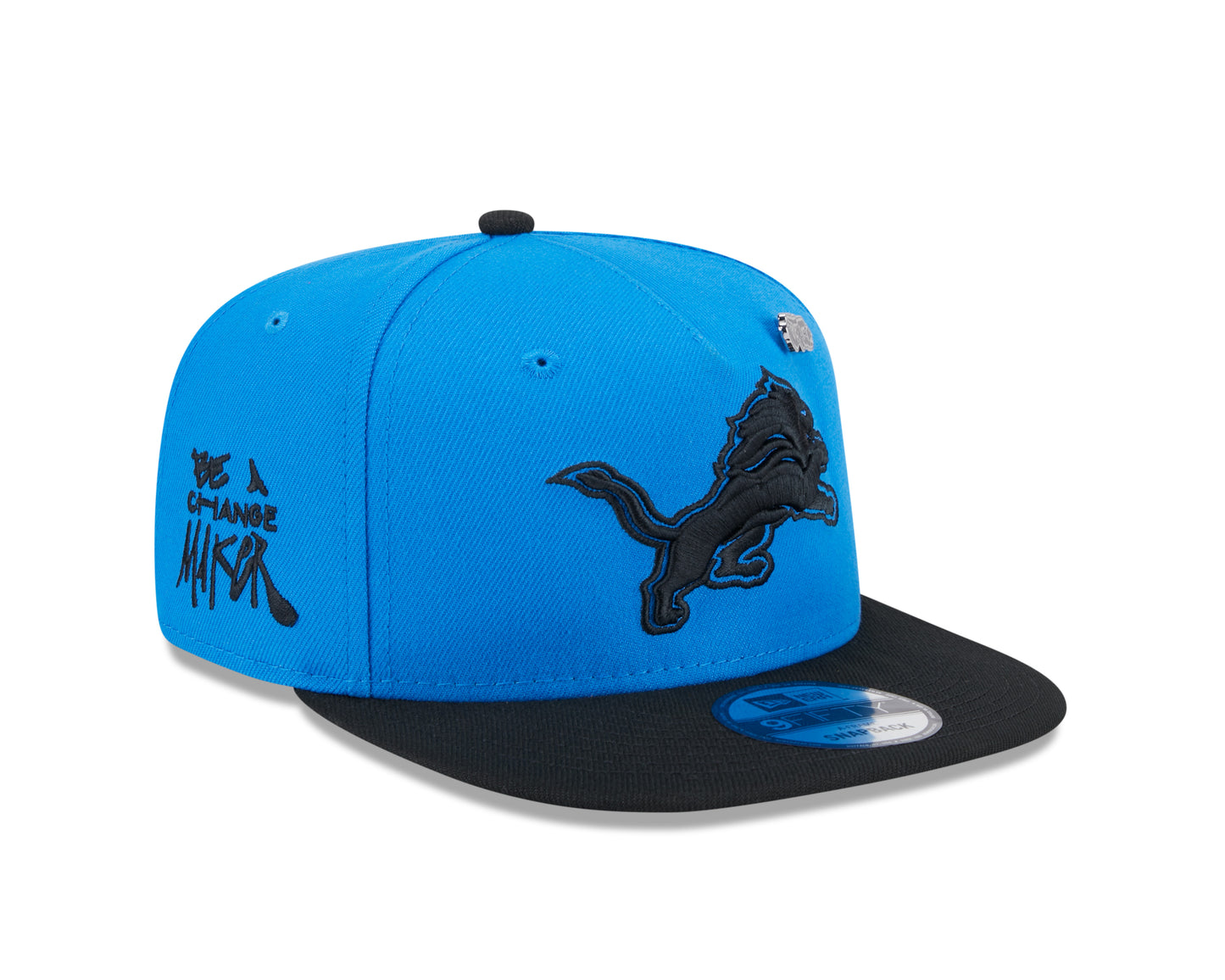 Detroit Lions New Era Blue/Black 2024 Inspire Change A-Frame 9FIFTY Snapback Hat