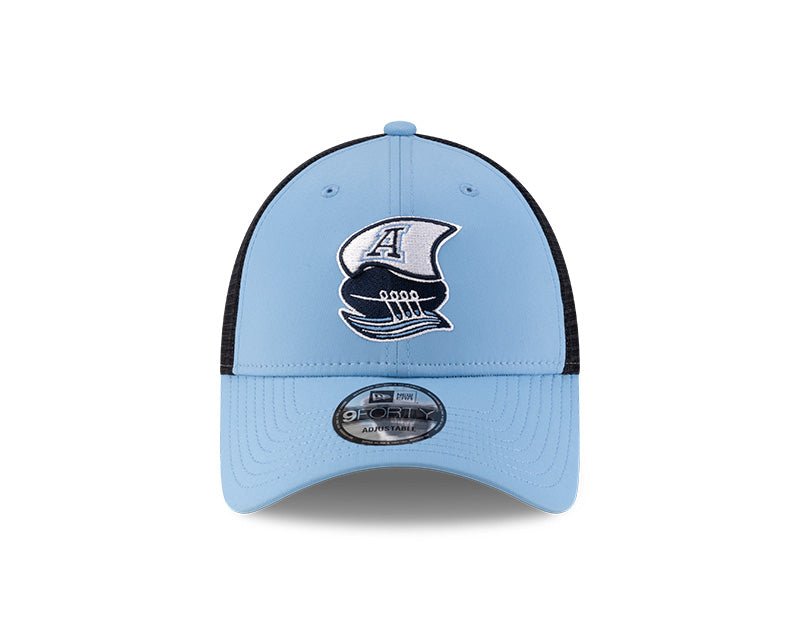 TORONTO ARGONAUTS CFL 2025 New Era 9FORTY Adjustable MeshBack Hat - Sky Blue