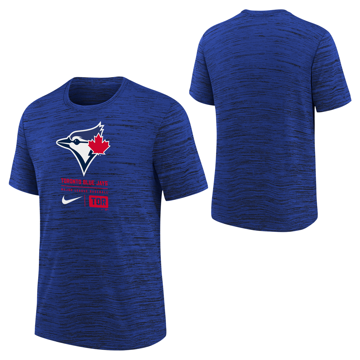 Youth Toronto Blue Jays Logo Velocity T-Shirt - Royal Blue - Pro League Sports Collectibles Inc.