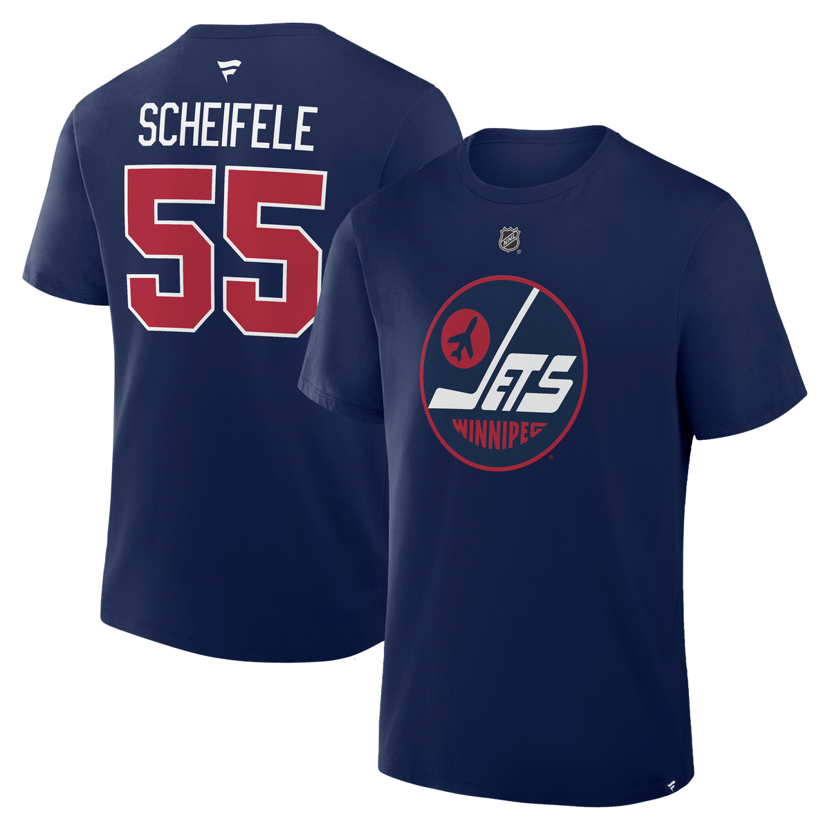 Mark Scheifele #55 Winnipeg Jets Fanatics Authentic Stack Name and Number T-Shirt - Navy