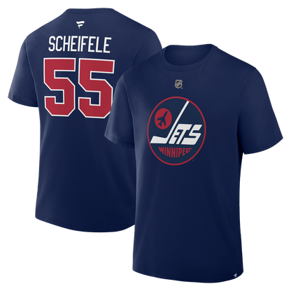 Mark Scheifele #55 Winnipeg Jets Fanatics Authentic Stack Name and Number T-Shirt - Navy
