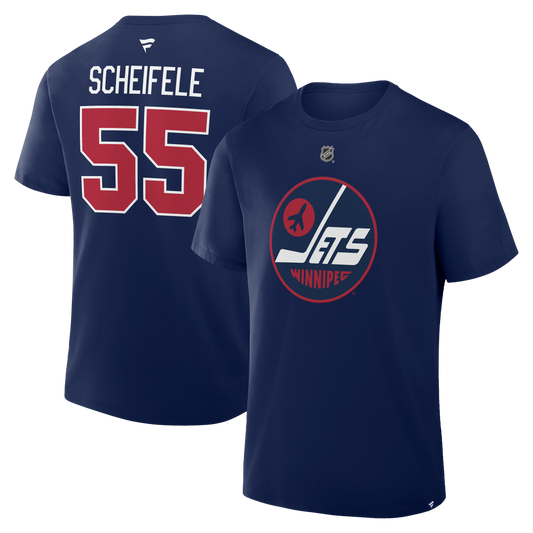 Mark Scheifele #55 Winnipeg Jets Fanatics Authentic Stack Name and Number T-Shirt - Navy